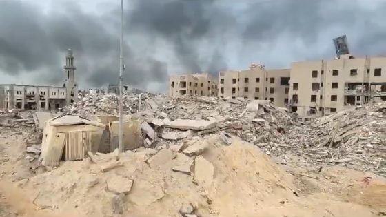 الدمار الكبير الذي حل بمنطقة الشيخ زايد شمالي قطاع غزة