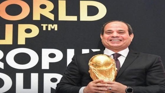 الرئيس يستقبل مجسم كأس العالم في حضور أشرف صبحي وأبو ريدة 